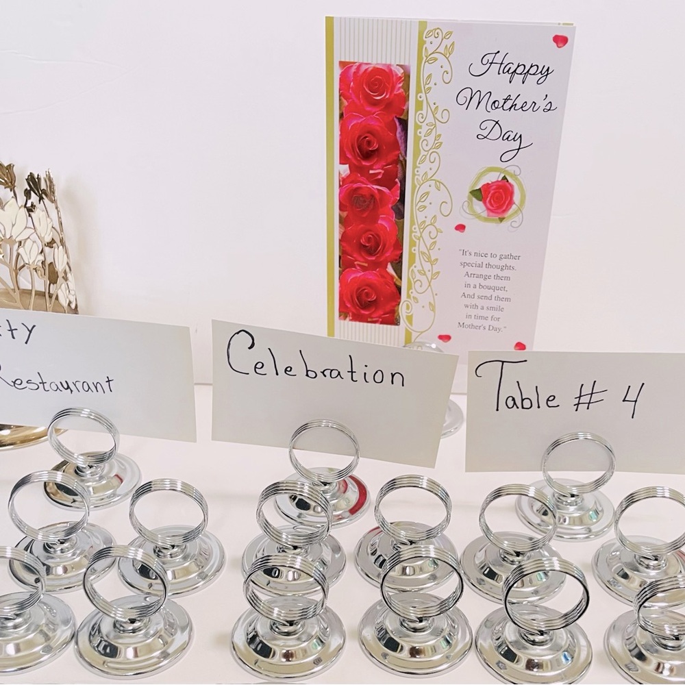 Silver ring table holder set of 12 brand new